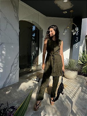 CALÇA AMASSADA LINHO