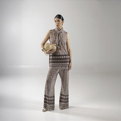 CALÇA TULE ESTAMPADA