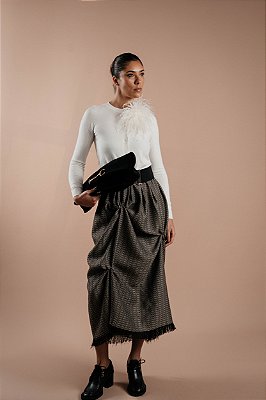SAIA MIDI TWEED DRAPEADA