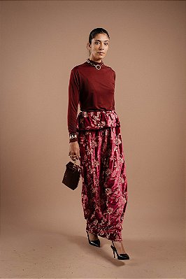 SAIA VELUDO PEPLUM