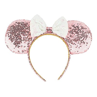 Tiara Minnie Rosê & Branco Brilhante
