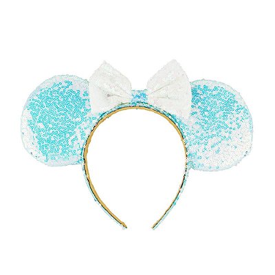 Tiara Minnie Azul & Branco Brilhante