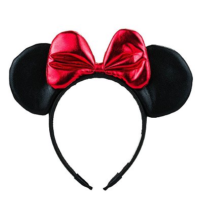 Tiara Minnie Brilho Clássico Preta & Vermelha