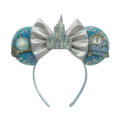 Tiara Cinderela Encanto Real com Castelo e Brilhos Disney