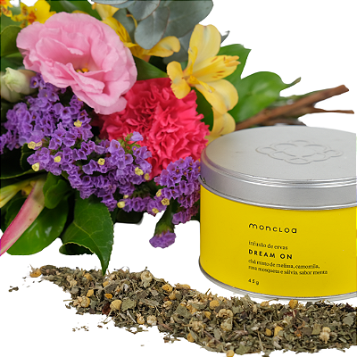 Kit Buquê de Flores + Chá