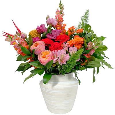 Escolha da Florista no Vaso Branco