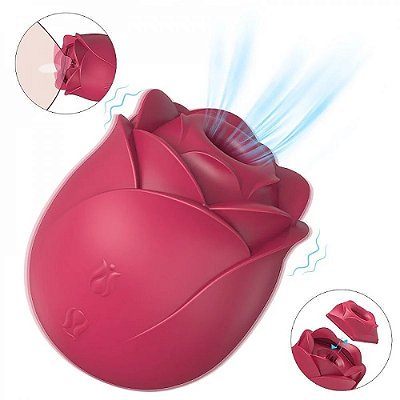 VIBRADOR IMMORTAL FLOWER 2 COM 9 VIBRAÇÕES E SUCÇÃO S-HANDE