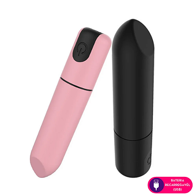 VIBRADOR POWER BULLET AVELUDADO 10 VIBRAÇOES RECARREGAVEL