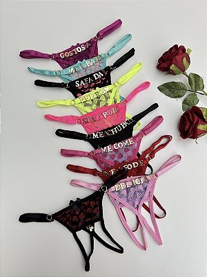 CALCINHA FIO APRESSADINHA TULE - PERSONALIZAVEL