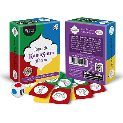 JOGO DO KAMA SUTRA HÉTERO DADO E RASPADINHAS - DIVERSÃO AO CUBO