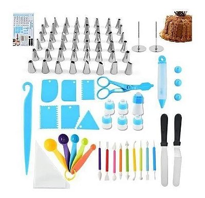 Kit Jogo De Bicos Inox E Saco Com 35 Peças Confeitar Bolo Profissional