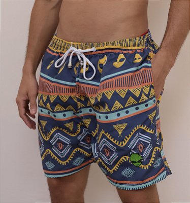 Short Tactel Masculino modelo tribal - Halimede