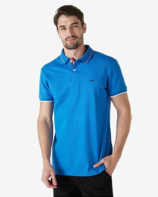 Camisa Polo Masculina Manga Curta Azul