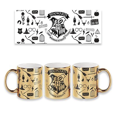Caneca Dourada Hogwarts Harry Potter