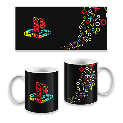 Caneca Logo e Símbolos Personagens Playstation