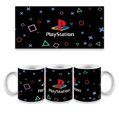 Caneca Fundo Preto Playstation