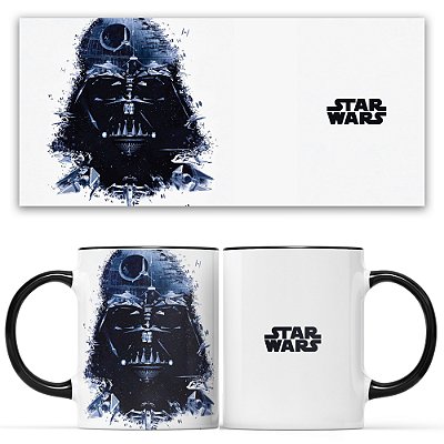 Caneca Branca e Preta Darth Vader Star Wars