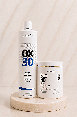 Pó descolorante + Água Oxigenada 30 vol