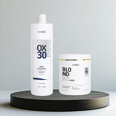 Pó descolorante + Água Oxigenada 30 vol