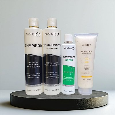 Shampoo + Condicionador + Hidratação 7 Oléos + Matizador Verde