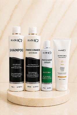 Shampoo + Condicionador + Hidratação 7 Oléos + Matizador Verde