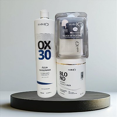 Pó Descolorante + Água Oxigenada + Touca de Silicone