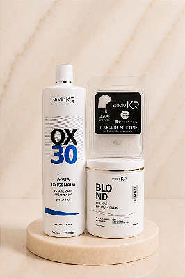 Pó Descolorante + Água Oxigenada + Touca de Silicone