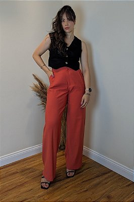 CALÇA PANTALONA SUSAN COM BOTAO