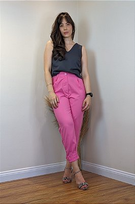 Jaqueta Nicole Rosa Pink Jeans Cropped