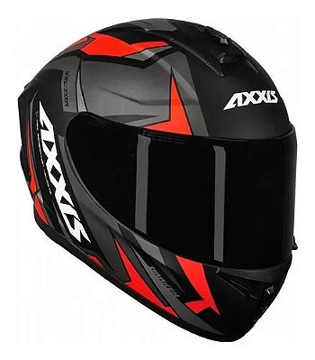 CAPACETEAXXIS DRAKEN RACER MATT PRETO/VERMELHO/CINZA