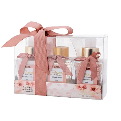 Kit Flowers - Difusor 95 ml + Sabonete 95 ml + Creme Mãos 95g