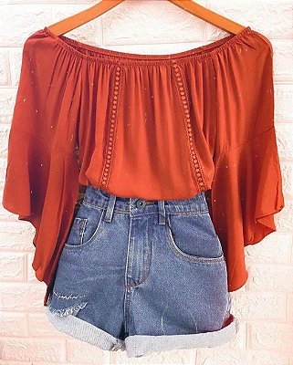 Blusa Bata Manga Flare
