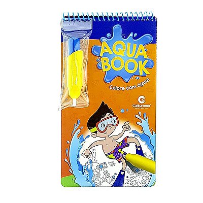 Aquabook Livro Pintar Com Água Educativo Brinquedo Nadador