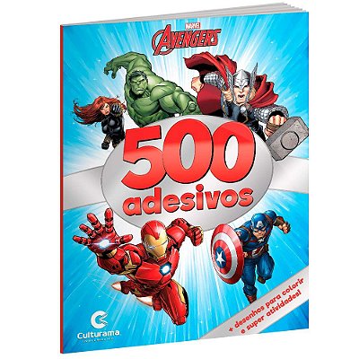 Livro 500 Adesivos + Desenhos para Colorir - Vingadores