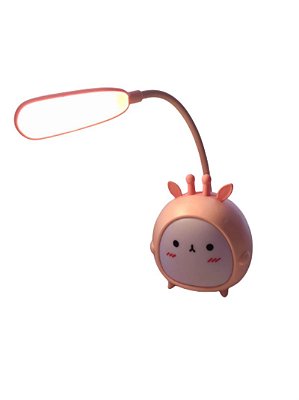 Luminária Infantil Abajur LED USB - Girafa Rosa