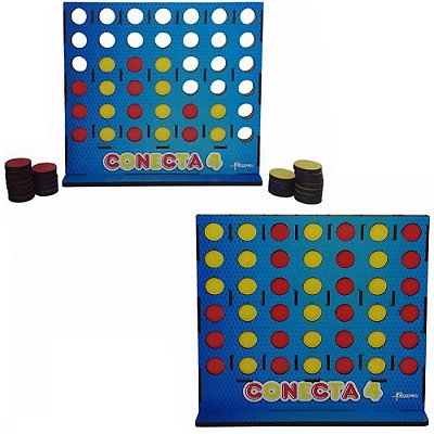 Brinquedo educativo jogo de viagem em MDF- Conecta 4 25X23CM