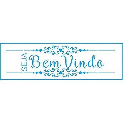 Stencil Litoarte - STE-332 - Seja Bem Vindo - 28x8cm