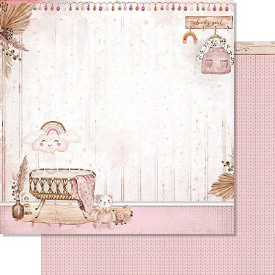 Papel Scrapbook - SD-1208 - Litoarte Coleção BOHO Baby Girl