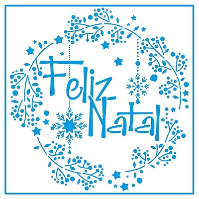 Stencil Litoarte - STXXN-001 - Guirlanda Feliz Natal - 20X20cm