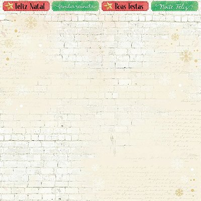 Papel Scrapbook - SDN-138 - Litoarte -Natal Porta Vermelha - 30,5 x 30,5cm