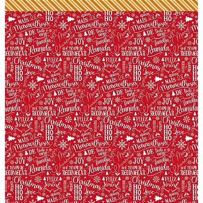Papel Scrapbook - SDN-150 - Litoarte - Coleção Natal Feliz - 30,5 x 30,5 cm