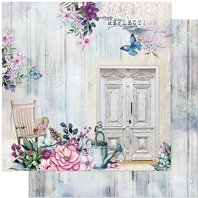 Papel Scrapbook - SD-1143 - Litoarte - Porta com Cadeira - 30,5 x 30,5cm