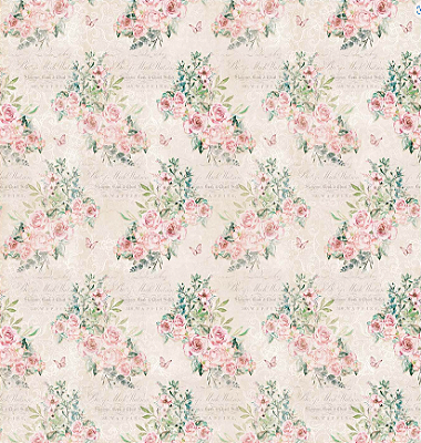 Papel Scrapbook - SD-1236 - Litoarte - Coleção Shabby Chic Recortes
