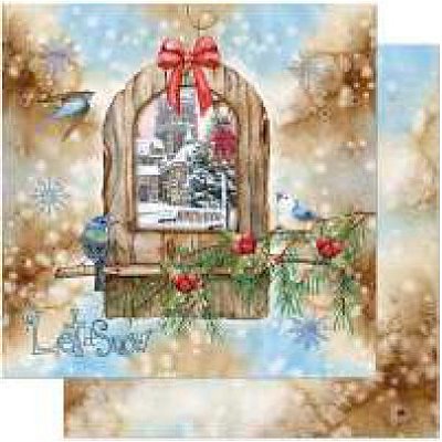 Papel Scrapbook - SDN-088 - Litoarte - Oratório de madeira - 30,5 x 30,5cm