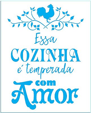 Stencil Litoarte - STR-225 - Farm House - Cozinha temperada com amor - 20x25cm