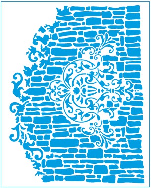 Stencil Litoarte - STR-254 - Coleção Mix Media Tijolos e arabescos - 20x25cm