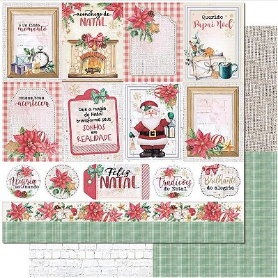 Papel Scrapbook - SDN-140 - Litoarte - Natal - Cards - 30,5x30,5cm