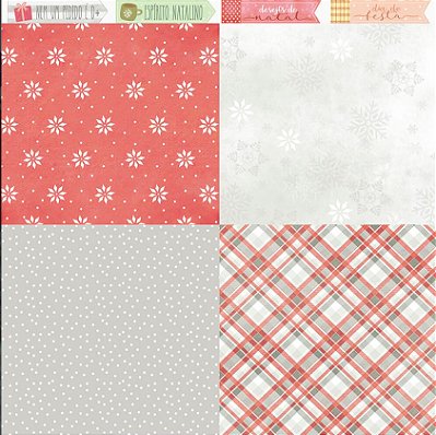 Papel Scrapbook - SDN-142 - Papai Noel Gnomo 30,5 x 30,5 cm