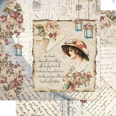 Papel de Scrapbook - SD-1090 - Litoarte – Dama Vintage