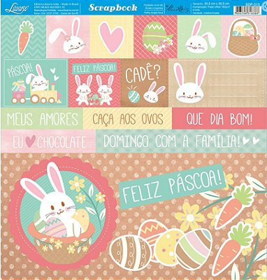 Papel de Scrapbook - SDP-013 - Litoarte – Coleção Pascoa